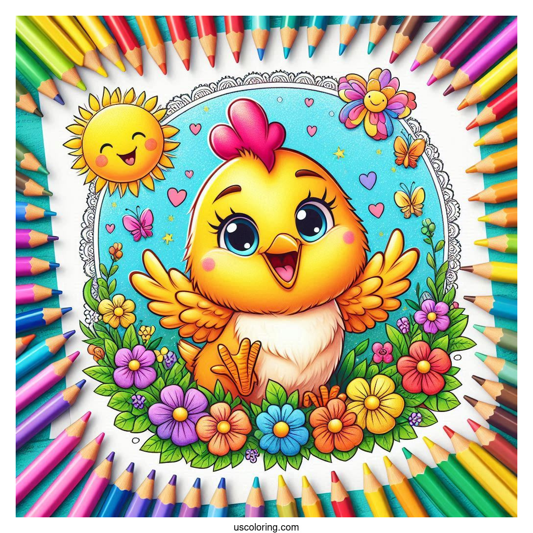 chicken coloring pages featured image