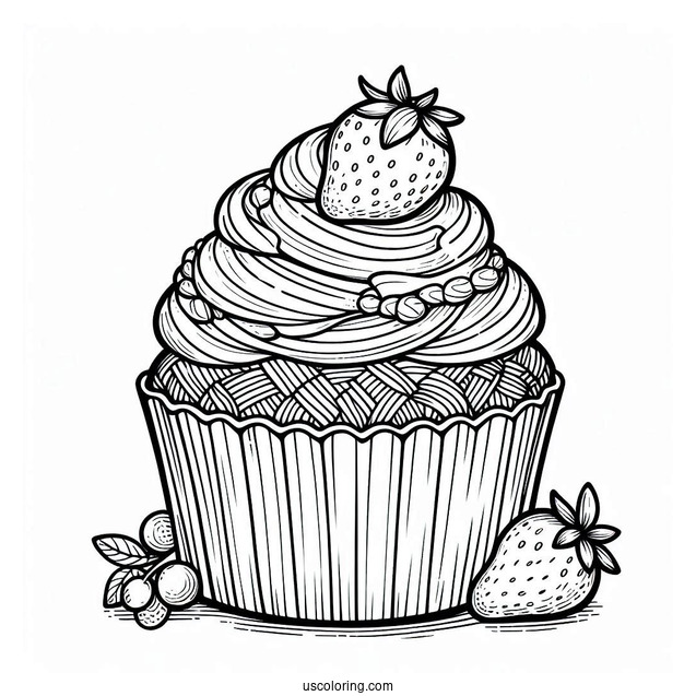 Cupcake Coloring Sheet