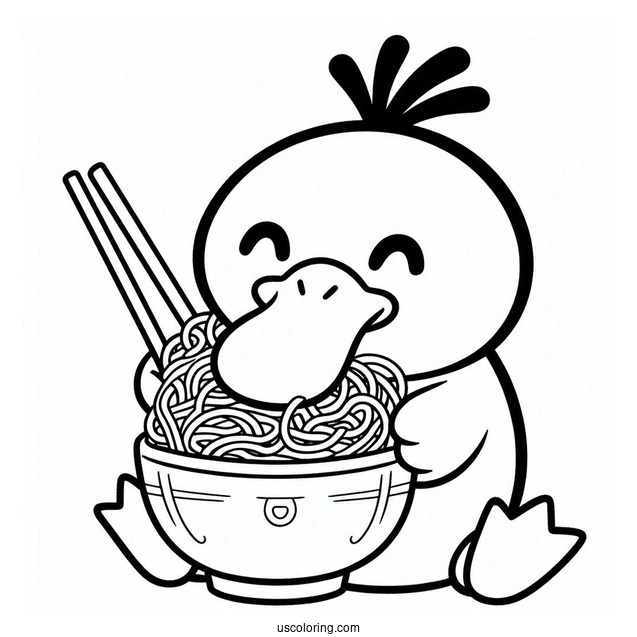 Psyduck Coloring Page In Cup Noodles