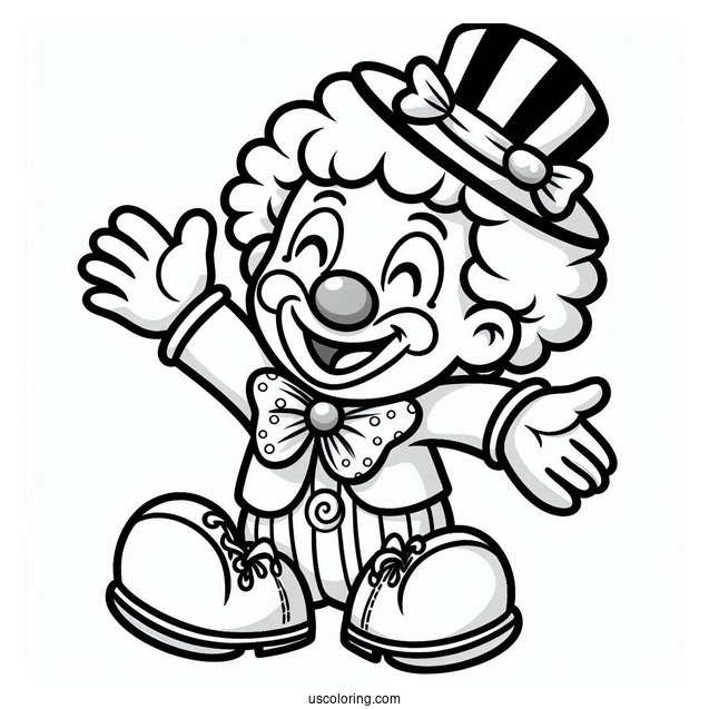Easy Coloring Sheet of Happy Clown