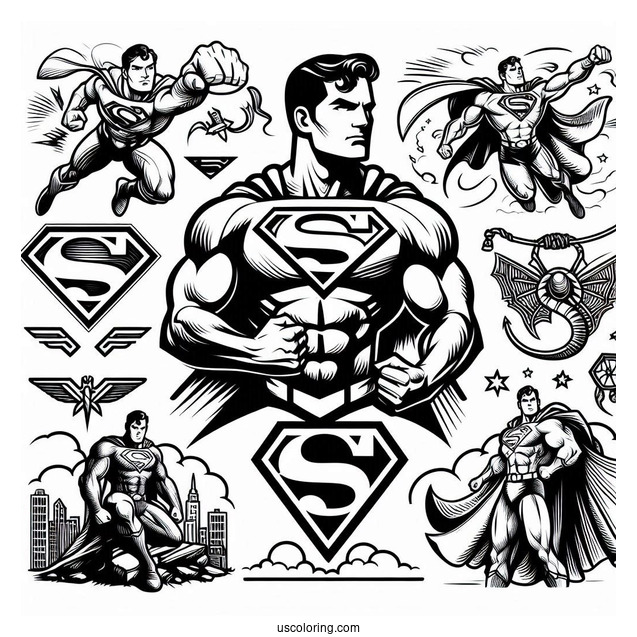 Superman Logo Coloring Sheet