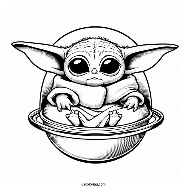 Super Cute Baby Yoda In Hovering Pod