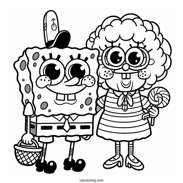 Harold and Margaret SquarePants SpongeBob Coloring Page