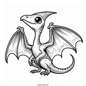 Pterodactyl Coloring Page Hatchling For Kids