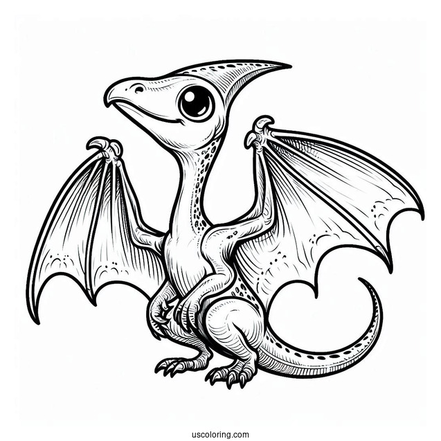 Pterodactyl Coloring Page Hatchling For Kids