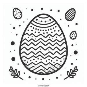Chevron And Polka Dots Easter Egg Coloring Sheet For Preschoolers