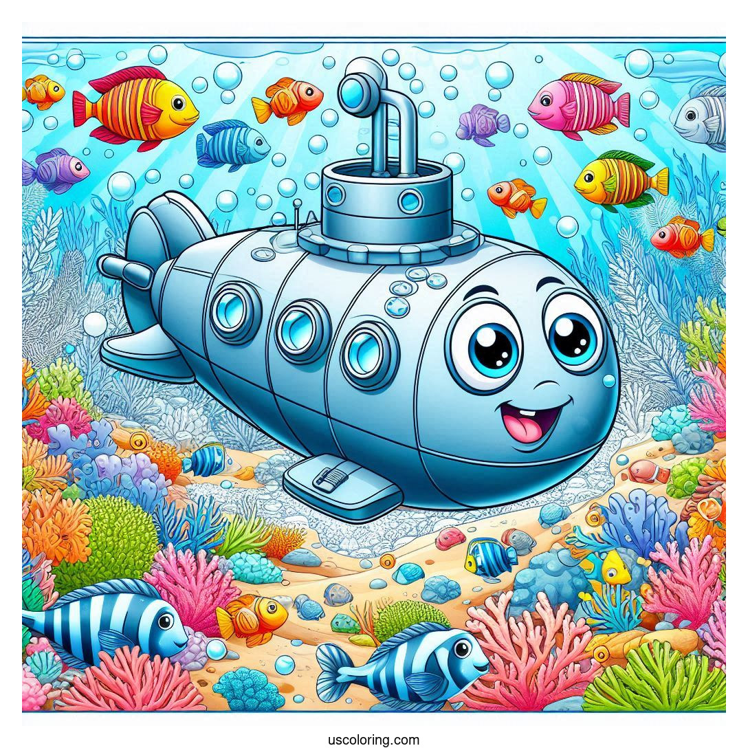 Submarine Coloring Pages Featured Image