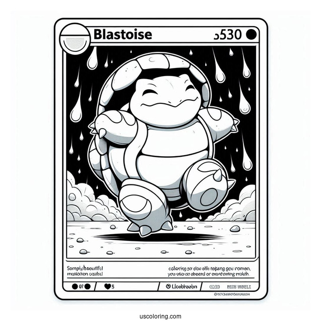 Blastoise Rain Dance Pokemon Card Coloring Page
