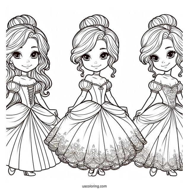 Cinderella In Normal Clothes Coloring Picture