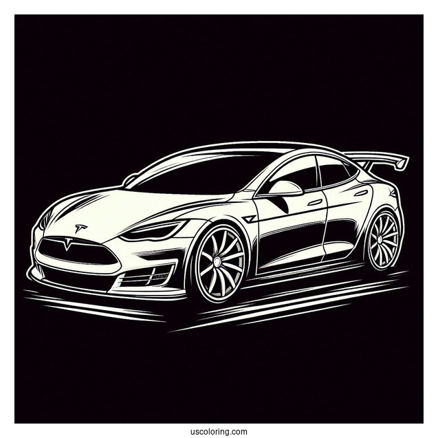 Tesla Roadster Coloring Page