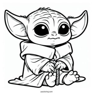 Cute Baby Yoda And Stich To Color