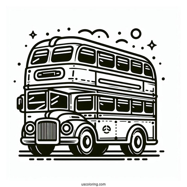 Double Decker Bus Coloring Page