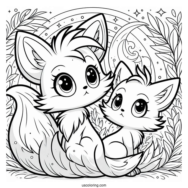 Curious Tails Coloring Page