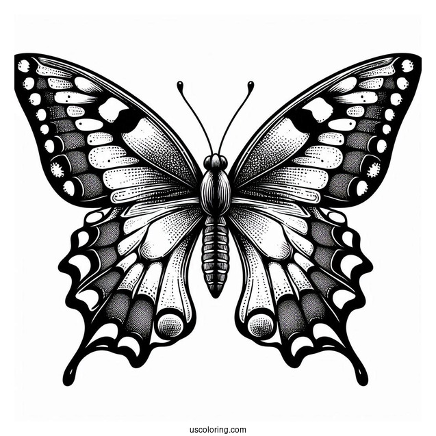 Swallowtail Butterfly With Detailed Wings