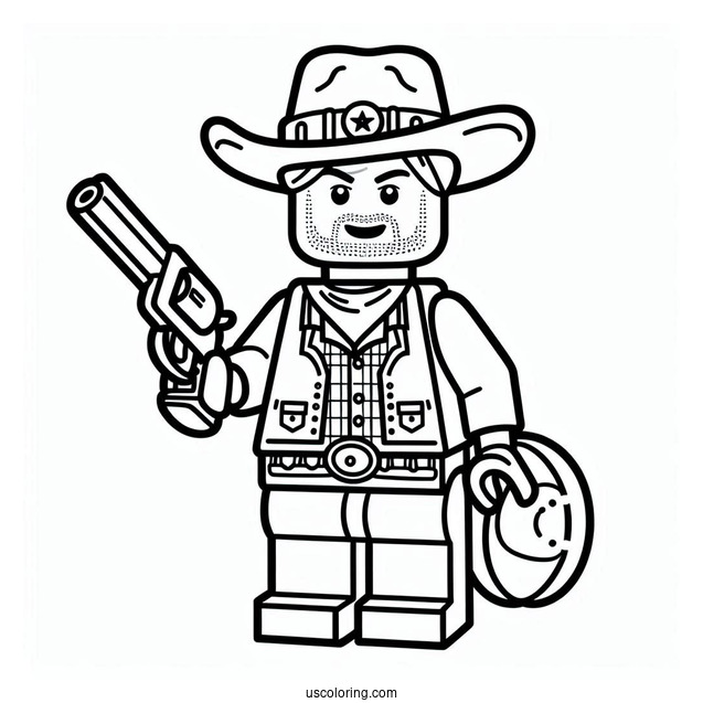 Lego Cowboy Coloring Page