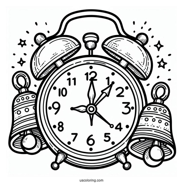 Alarm Clock With Bells Coloring Page