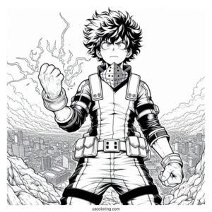 My Hero Academia Deku Coloring Page Poster
