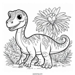 Smiling Camarasaurus Coloring Page For Kids