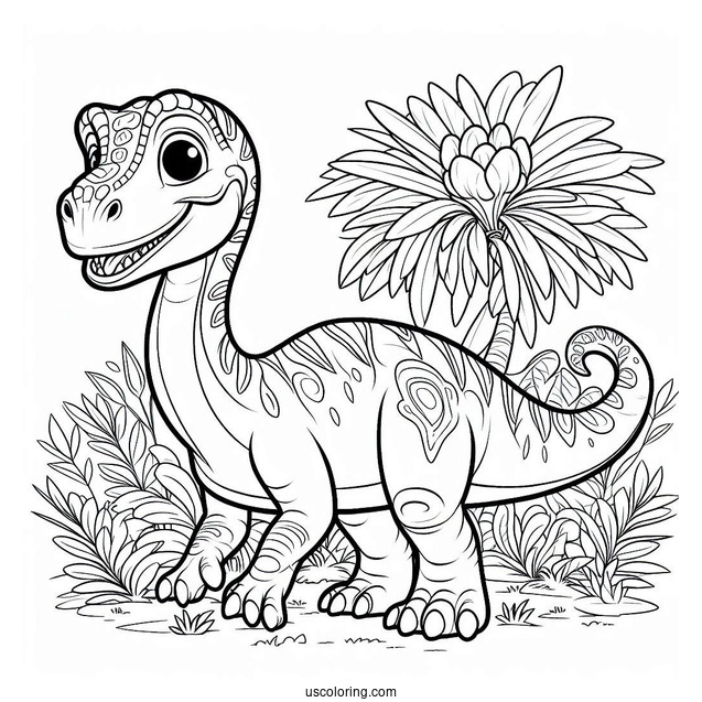 Smiling Camarasaurus Coloring Page For Kids