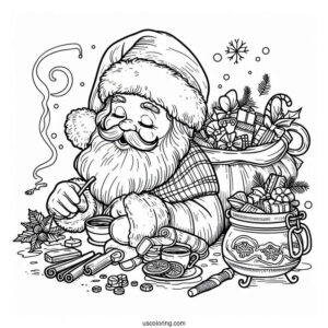 Old Fashioned Santa Coloring Page