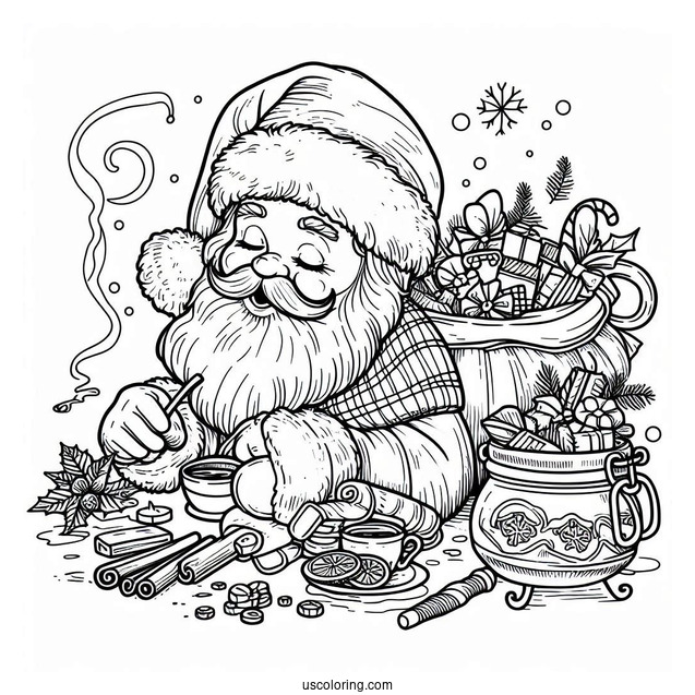 Old Fashioned Santa Coloring Page