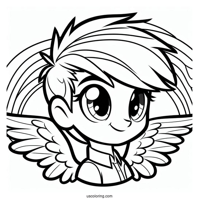 Rainbow Dash Coloring Page With Human Boy Version
