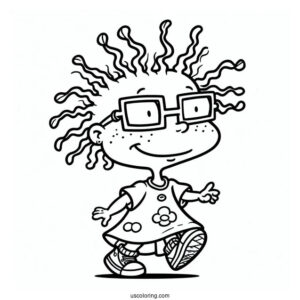 Rugrats Coloring Page Of Simple Chuckie Finster Outline For Kids