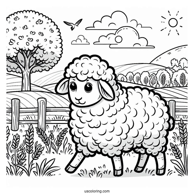 Sheep Walking Around Field On Farm