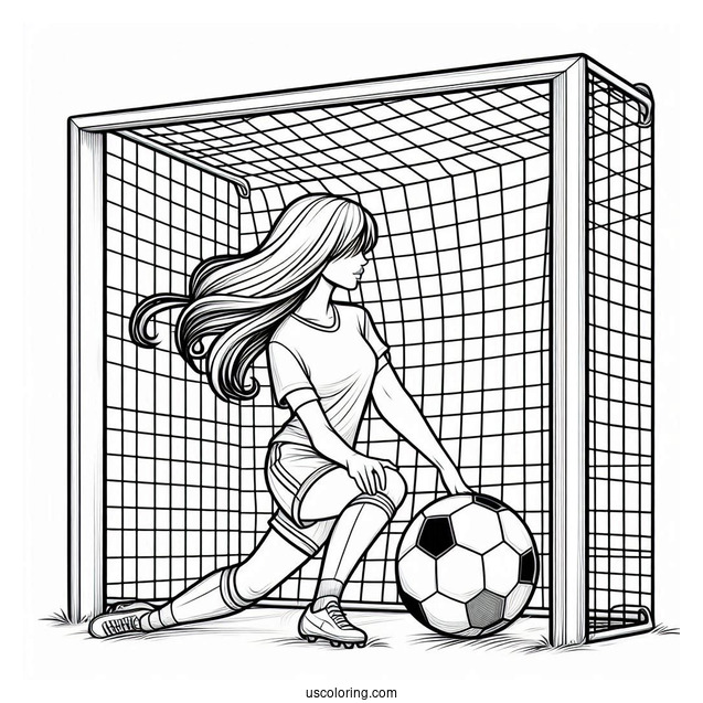 Female Soccer Player In Front Of GoalFemale Soccer Player In Front Of Goal