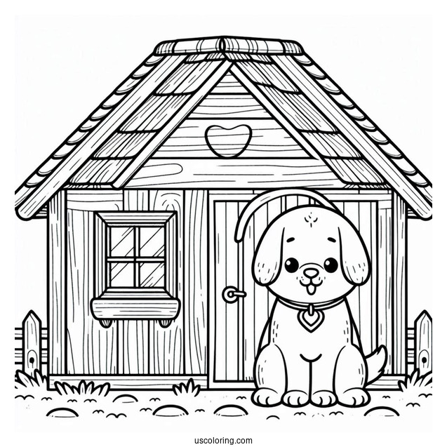 Simple Dog House Outline
