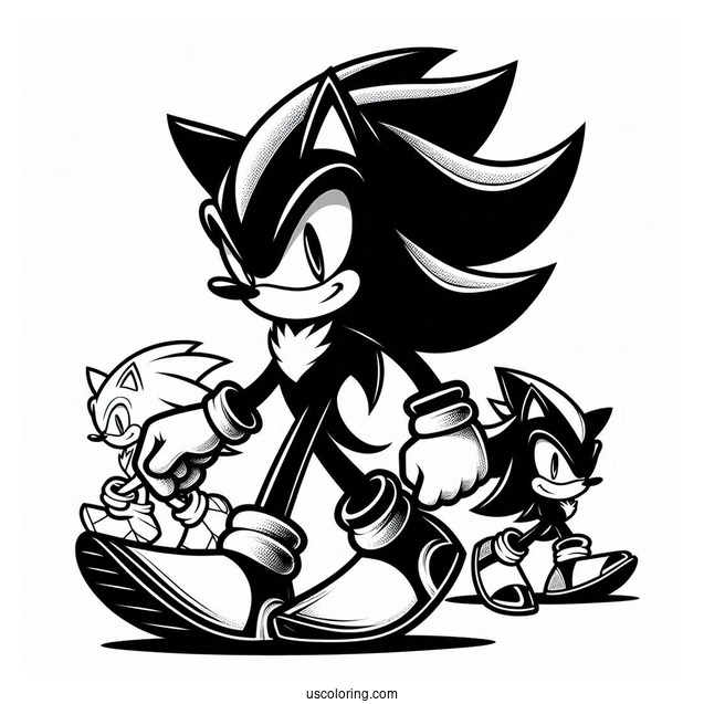 Shadow Coloring Page The Hedgehog, Sonic, And Silver Logos