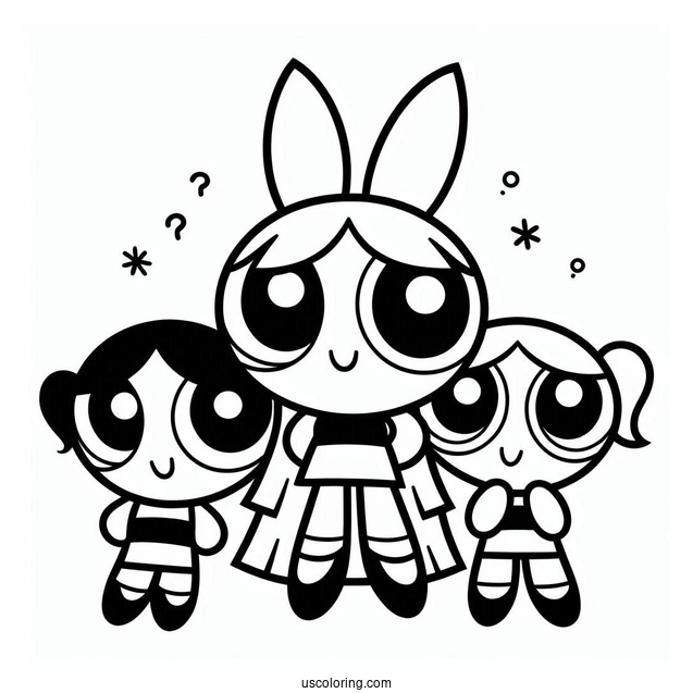 Simple Powerpuff Girls Coloring Page For Kids