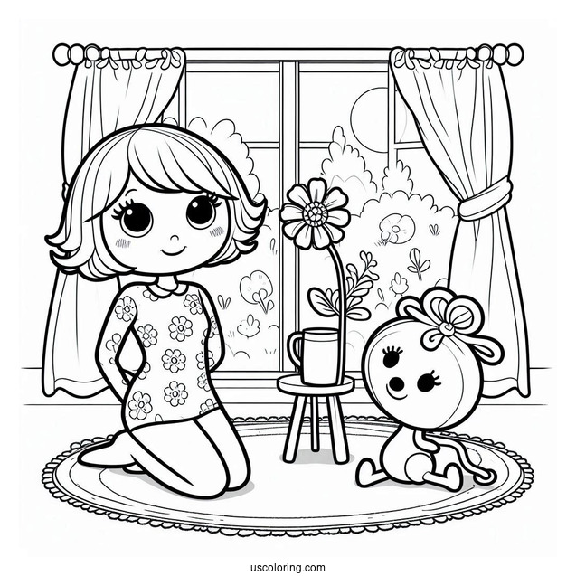 Poppy Playtime Coloring Page Of Poppy In A Room With Mommy Long Legs And Huggy Wuggy