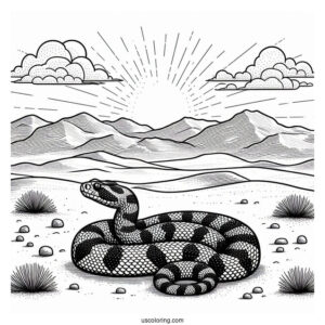Detailed Black Tailed Rattlesnake In The Desert