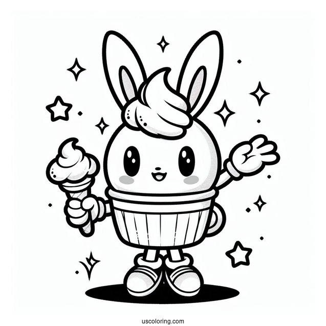 Kawaii Cream the Rabbit Waving V2