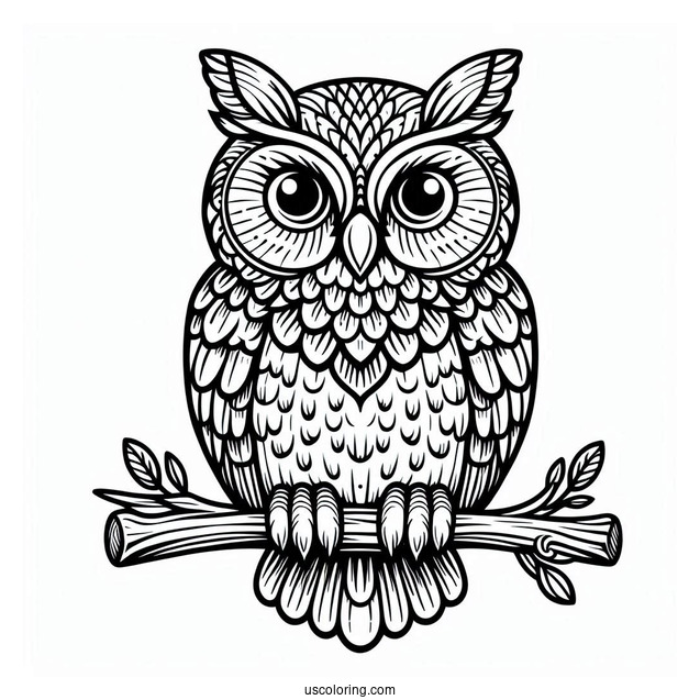 Long Eared Owl To Color