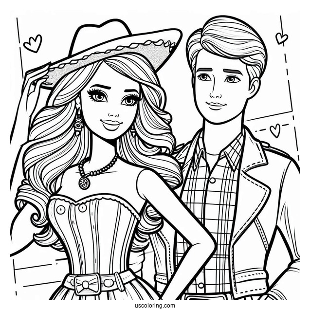 Barbie And Ken From Toy Story To Color