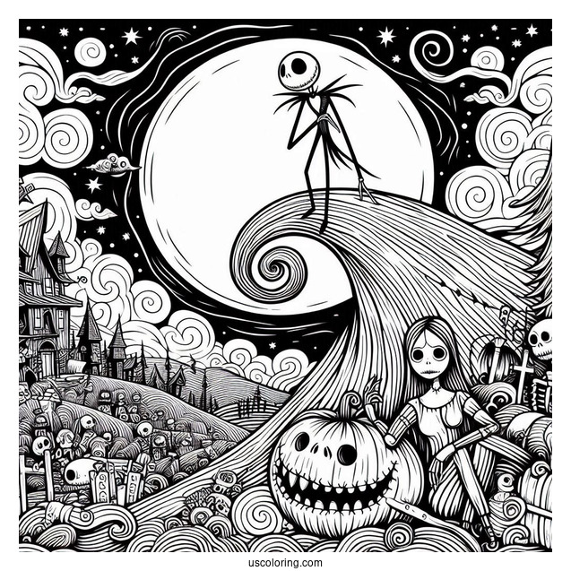 The Nightmare Before Christmas Poster Coloring Sheet