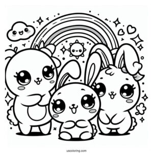 Sunny Bunnies Coloring Page Logo Big Boo, Turbo, Shiny, And Iris