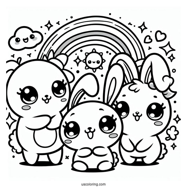 Sunny Bunnies Coloring Page Logo Big Boo, Turbo, Shiny, And Iris
