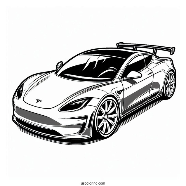 Tesla Roadster Coloring Page