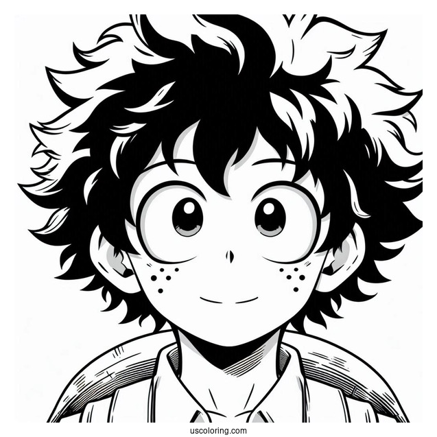 Simple Deku Coloring Page One For All
