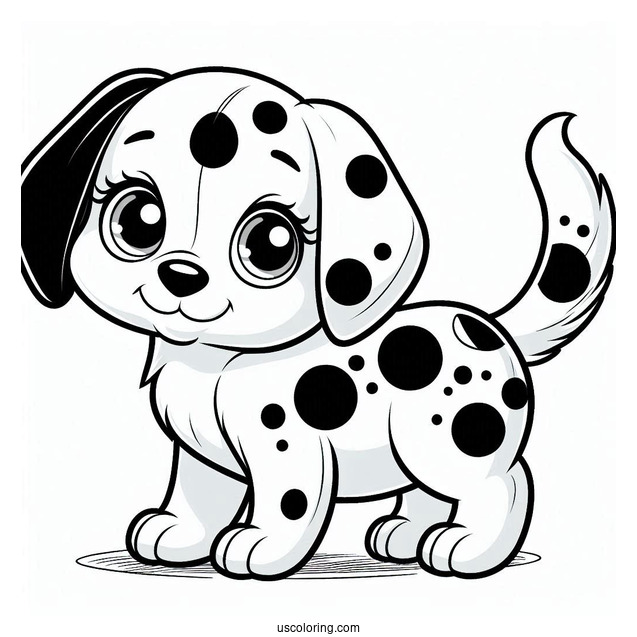 Spotted Puppy Coloring Page For Preschoolers