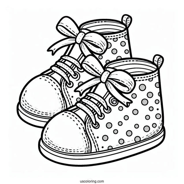 Polka Dots Toddler Shoes Coloring Page
