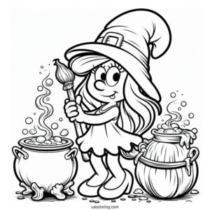 Witch Smurfette With Cauldron