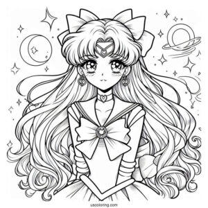 Detailed Coloring Page Of Sailor Venus