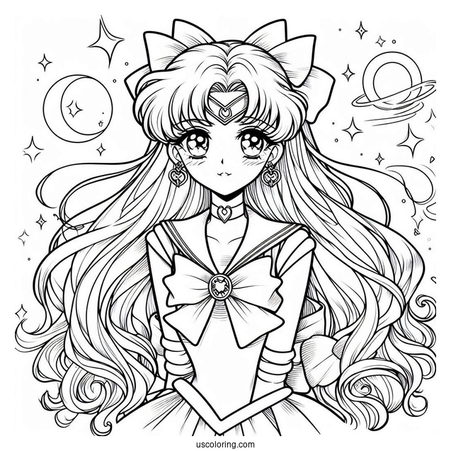 Detailed Coloring Page Of Sailor Venus