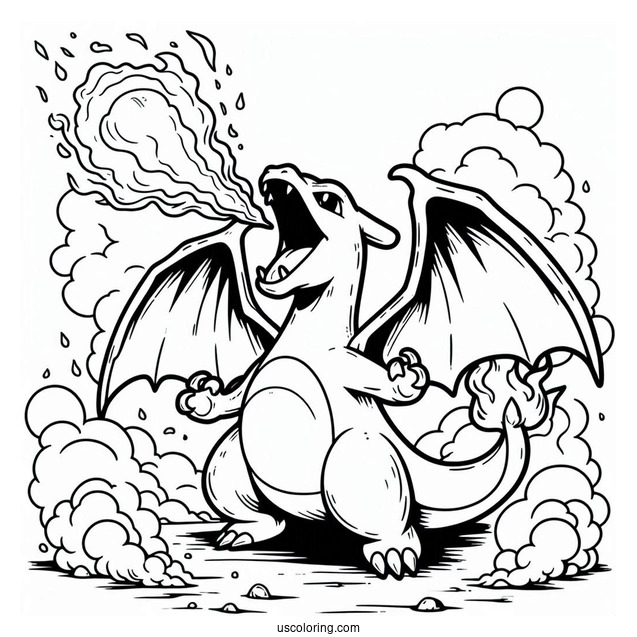 Charizard Breathing Out Fire