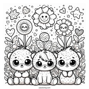 Poppy Playtime Coloring Page Of Display With Huggy Wuggies