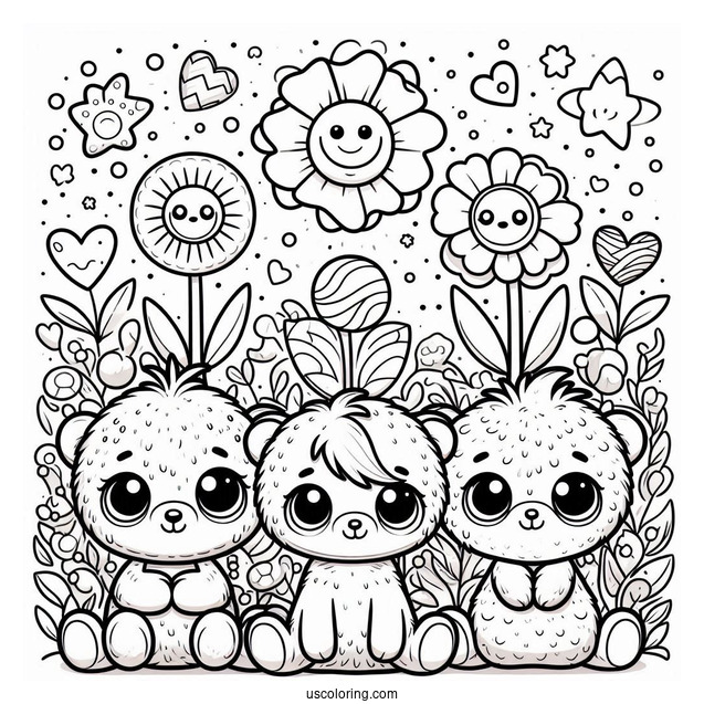 Poppy Playtime Coloring Page Of Display With Huggy Wuggies